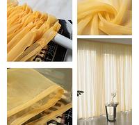 Tixiyu Polyester Window Voile Curtain Sheer Panels for Bedroom Living Room Decor, Elegant Red/Golden Yellow/Purple Drapes 3.3x6.6ft (1 * 2 meters high with pole)