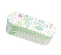 Tixiyu Stylish Large Pencil Case with Three Layer Structure for Students and Office Workers (Green)