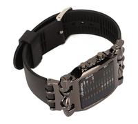 Tixiyu Unique Crab Shape LED Binary Watch for Men, Precise Numbers Display for Fashionable Looks, Silicone Strap - Black Metal Case - 1.4 X 1.9 X 0.5in, Built-in Battery