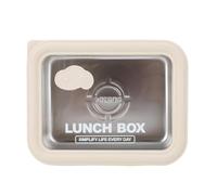 Tixiyu Visible Stainless Steel Lunch Container, Durable for Quick Warm-up for School Picnic Travel (Beige, Small, 600ml)