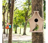 Tixiyu Wood Bird House Breeding Box for Parrots,Budgerigar- and Sturdy- Provides Warm Rest Room for Your Pet- 6.7 X 4.3 X 4.7 inches- Bird Supplies