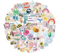 Tixlux 100 PCS Colourful Cute Stickers for Kids, Aesthetic Sticker, Funny Waterproof Vinyl Decals Gifts for Scrapbooking Water Bottle Laptop Luggage Adults -Cute Aesthetic