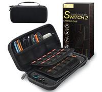 Tixlux Carrying Case for Nintendo Switch 2 Console 2025, Portable Hard Shell Pouch Game Carry Travel Case with 20 Game Cartridge, Fit Joy Controller