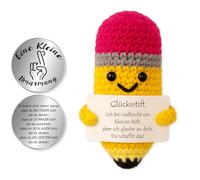 Tixlux Lucky Pen Doll, Creative Handmade Pen with Message and Small Hug Lucky Charm, Courage Gift, Gift for Exam, School Gift, Colleague Gift