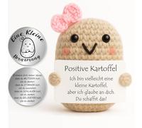 Tixlux Pocket Hug Positive Potato, Creative Knitting Wool, Potato Doll and Small Hug Lucky Charm, Silver, Get Soon, Courage Gift, for Women, Graduation Gift