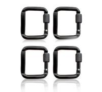 tixoacke 4 Pcs Square Carabiner With Screw Clasps Aluminum Alloy Carabiner Buckle Keychain Climbing Button Camping Hiking Hook Quick Link Locking Carabiner Multipurpose Hiking Climbing Carabiner