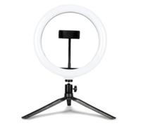 Tixqeaif 1 PCS LED Circular Fill Light with USB Adjustable Desktop Triangle Bracket and Remote Control White&Black Desktop Fill Light for in the Live Broadcast Room