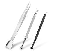 Tixqeaif 3 PCS Grabbers Tool Holder Set Jeweler'S Pick Up Sprinkle Pen Jewelry Tweezers Silver 4 Claw Piercing Ball for Tiny Objects Chip