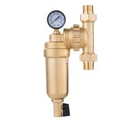Tixqeaif 360 Degree Universal Rotating Valve Filter Whole House Central Filter High-Flow Tap Water Filter Reusable Sediment Water Filter Nickel-Plated 6-Point Joint