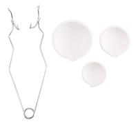 Tixqeaif 4 Piece Small Melting Ceramic Crucible Bowl Dish Cup Set Melting Gold Silver Copper with Whip Tongs Handle 2A