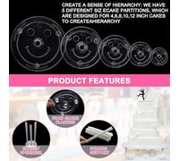 Tixqeaif 40 Pieces Plastic Cake Dowel Rods Set, Support Rods for 4, 6, 8, 10,12 Inch Cakes & 15 Clear Cake Stacking