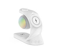 Tixqeaif 5 in 1 Bluetooth Speaker Magnetic Wireless Charger 15W Fast Charge for Watch Earphone for Universal Mobile White