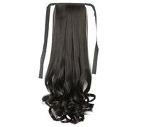 Tixqeaif 58cm Women'S Long Curly Hair Tie Wig Ponytail Pear Blossom Style Big Wavy Wig Realistic Long Curly Hair Ponytail A