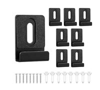 Tixqeaif 8pcs Metal Mirror Holder Kit, Mirror Clips with Screws Rubber Pads Mirror Hooks Heavy Duty Mirror Hanger Hardware Black