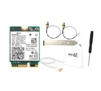 Tixqeaif BE200 BE200NGW WiFi 7 WiFi Card + Antenna Kit 12DBi BT5.4 802.11AX Tri-Band M.2 NGFF Wireless Network Adapter for Win10/11 Green 1 Set