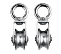 Tixqeaif Cable Pulley Wheel Stainless Steel Swivel Pulley Block Silence Rotation Traction Wheel for System Lifting Gym 2Pcs