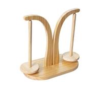 Tixqeaif Disc Double-Shaft Wooden Bobbin Holder Hand-Woven Wool Holder Wooden Wool Shaft Rotating Tool Varnish Color