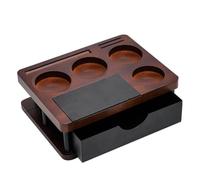 Tixqeaif Espresso Tamping Station Multifunctional Solid Wood Powder Pressing Stand Wooden Espresso Machine Accessories A