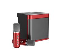 Tixqeaif Family K Song Bluetooth Speaker Set Singing Karaoke Bluetooth Audio All-In-1 Wireless Microphone Sound Easy Install Easy to Use Red