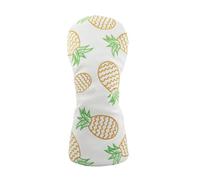 Tixqeaif Golf Wood Cover PU Leather Cute Pineapple Pattern Golf Club Cover for Driver Fairway Hybrid Protector Wood Covers A