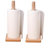 Tixqeaif Kitchen Wooden Roll Paper Towel Holder Bathroom Paper Towel Vertical Stand Disposable Paper Towel Storage Accessories A