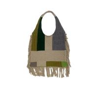 Tixqeaif Knitted Crochet Aesthetic Woman Shoulder Purse Vintage Patchwork Tassel Tote Bag Fashion Design Ladies Handbag A
