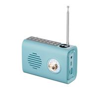 Tixqeaif Mini Portable FM Radio Outdoor Solar Radio Bluetooth Speaker with Colorful Light Support Handsfree Call C