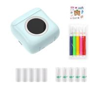 Tixqeaif Mini Portable Phone Printer, Wireless Thermal Printer Photo Printer, Pocket Printer Ink Printer Bluetooth Easy to Use High Quality Blue
