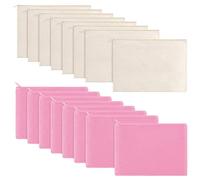 Tixqeaif Multi-Purpose Cosmetics Bag with Zipper Canvas Makeup Pouches Travel Toiletry Bag Pen Pencil Bag Blank DIY Craft Bag