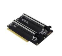 Tixqeaif PCIe 3.0 X16 to X8X8 Expansion Card PCIe-Bifurcation Gen3 X16 to X8x8 40.4mm Spaced Slots with Heightened Interface