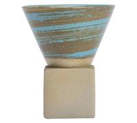 Tixqeaif Retro Ceramic Coffee Cup Rough Pottery Tea Cup Japanese Latte Pull Flower Porcelain Cup Household New Pottery Mug,Blue