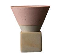 Tixqeaif Retro Ceramic Coffee Cup Rough Pottery Tea Cup Japanese Latte Pull Flower Porcelain Cup Household New Pottery Mug,Pink