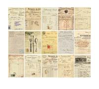 Tixqeaif Retro Handbook Material Book DIY Base Material Package Retro Inspiration Series Retro Handbook Decorative BackingPaper,C