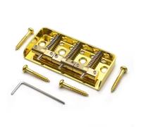 Tixqeaif Short Guitar Bridge Dual Load Guitar Bridge with Cut-Down Sides with Compensated Brass Saddles for TL Guitar Gold
