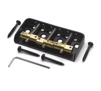 Tixqeaif Short Guitar Bridge Dual Load Guitar Bridge with Cut-Down Sides with Compensated Brass Saddles for TL Guitar Black