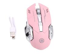 Tixqeaif Silent Wireless Mouse USB Rechargeable Gaming Computer Rechargeable Bluetooth Mouse for PC and Laptop Pink