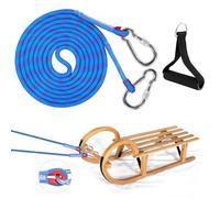 Tixqeaif Sledge Rope with Carabiner, Thick Sledge Rope Diameter 10 mm, 4 m Sledge Lead with Handle,for Sledges, Sledge Pull Rope