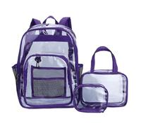 Tixqeaif Unisex Waterproof Backpack Transparent Teenagers Large Capacity Backpacks 3-Piece Suit Portable Multifunctional Bag,C