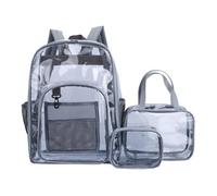 Tixqeaif Unisex Waterproof Backpack Transparent Teenagers Large Capacity Backpacks 3-Piece Suit Portable Multifunctional Bag,B