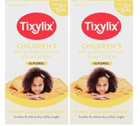 Tixylix Children's Honey and Lemon Dry & Tickly Cough Syrup 100ml, Sugar and Colour Free, Suitable for Vegetarians, Suitable from 3 Months to 5 Years (Pack of 2)