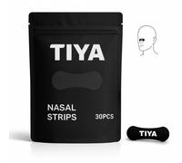 TIYA Nasal Strips - 30 Pack Black | Extra Strength Nose Strips for Breathing, Snoring Relief & Better Sleep | Anti Snore Strips for Men & Women | Snoring Aids for Sport, Exercise & Everyday Use