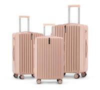 TIYFIY Handy Luggage Medium Hard Shell Suitcase PC Material 360° Double Spinner Wheel Trolley Case Lightweight, Robust and Durable TSA Security Anti-Theft Lock Carry-On Boarding Case, pink, Kofferset