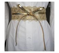 TIYGHI Decorative Belt Belt Elastic Lace Jeans Belt Female Wedding Dress Waistband Black Belts For Women Dress Belt (Color : Gold)