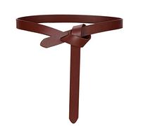 TIYGHI Waist Belt Women Skinny Elasticated Knot Belts Free Adjustable Stretch Belt Cinch Waist Band Soft Leather Cinch Tie up for Ladies Dress Jumpsuit Long Shirt Long Coat Decoration (camel)