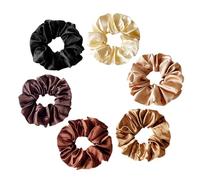 tiyiyok Silk Hair Scrunchies, 6 Pieces in 6 Different Colours Elastic Hair Bands for Women with Satin Hair Accessories for Thin or Thick Curls