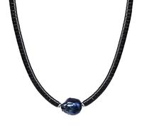 TIYO - black gemstone beaded necklace for men choker large pearl pendant necklace beach necklace with natural stone beads for men adjustable jewelry gift, Large, Gemstone, Onyx Pearl