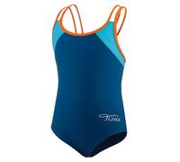 TIZAX Girls One Piece Swimsuit Solid Cross Back Multi Straps Swimwear Quick Dry Beach Swimming Costume Dark Blue 9-10 Years