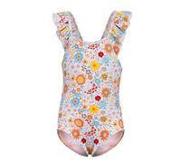 TIZAX Girl's Swimming Costume Toddler One Piece Swimsuit Little Kids Bathing Suit Cute Ruffle Swimwear Quick Dry Summer Holiday Beachwear Flower 4 Years