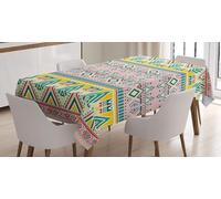 Tizhweqo 3D Boho Style Table Cloth Square 90x90 cm, Geometric Pattern Table Cover Machine Washable Wipeable Water Resistant Tablecloth for Kitchen Dining Party 35x35 in Q/P5662