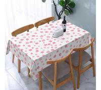 Tizhweqo 3D Cherry Blossom Table Cloth Rectangular 140x220 cm, Pink Flowers Table Cover Machine Washable Wipeable Water Resistant Tablecloth for Kitchen Dining Party 55x86 in Q.P2956